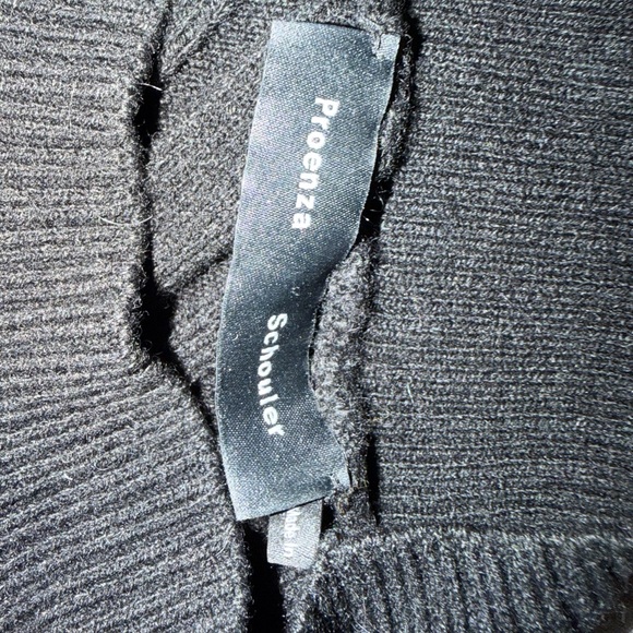 Proenza Schouler Big Wavy Asymmetrical Sweater Orig $1090 Black size L - Picture 6 of 6